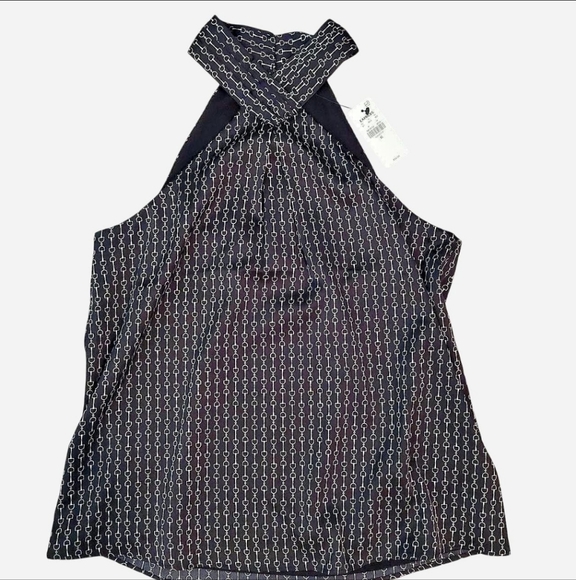 Express Tops - Express Black and White Patterned Tank Top